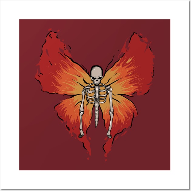 Skeleton Butterfly Wall Art by BrayInk